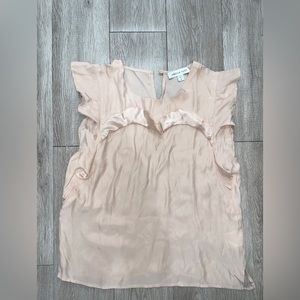 Amour vert silk baby pink silk blouse S